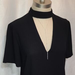 Zara Deep-V Collar Midi Dress